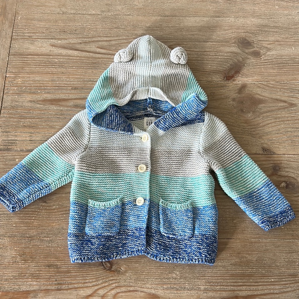 Gap Baby Striped Cardigan Hooded Sweater